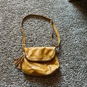 Mustard color adjustable strap purse